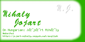 mihaly jojart business card